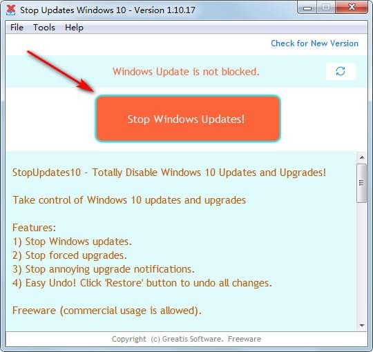 StopUpdates10(win10自动更新关闭工具) V3.6.2021 免费版