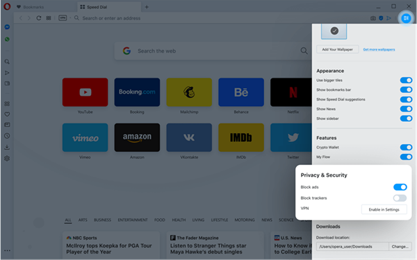 Opera浏览器Beta版 V77.0.4054.91 官方版