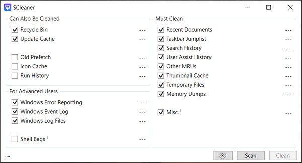 SCleaner(系统清洁器) V0.9.8.0 免费版