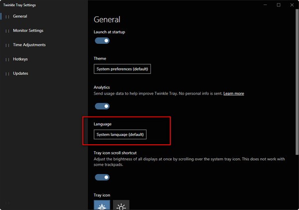 Twinkle Tray(屏幕亮度调节器) V1.11.4 绿色版