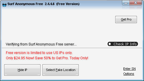 Surf Anonymous(IP隐藏工具) V2.4.4.6 英文版