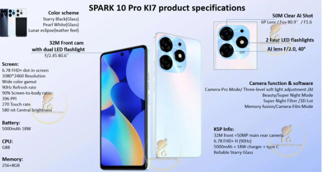 传音旗下品牌Tecno即将推出入门级自拍神器 Spark 10 Pro!