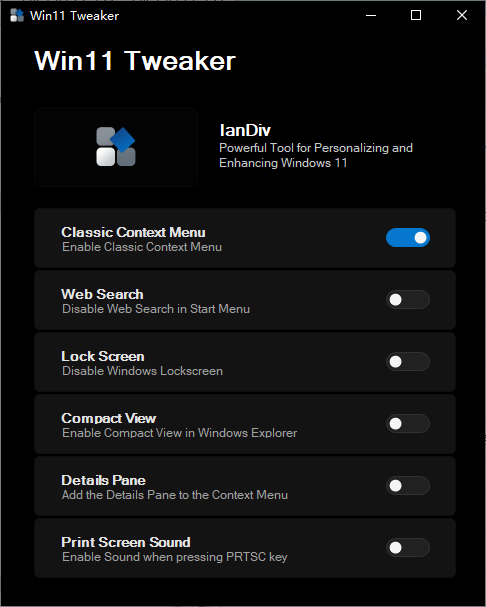 Win11 Tweaker(Win11调整器) V1.0 官方版
