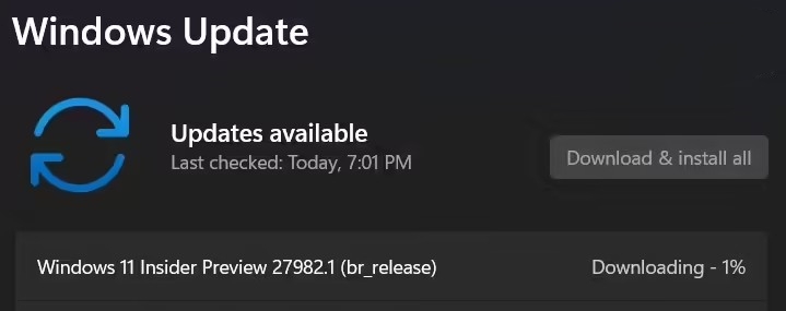 Win11 Canary 27982 更新补丁 官方版